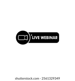 Online education business logo icon. Live Webinar button icon vector