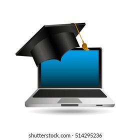 online education cap graduation icon vector illustration eps 10