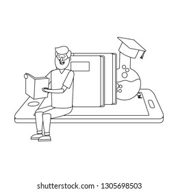 online education cartoon