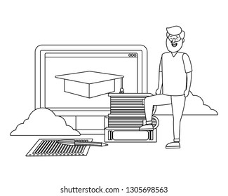 online education cartoon