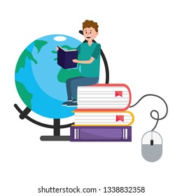 online education cartoon