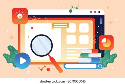 Online education online class learning illustration teacher live education student Poster