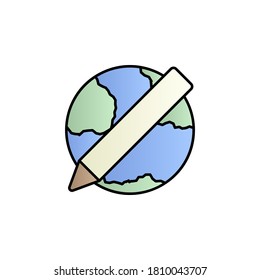 Icono de degradado de color de educación en línea