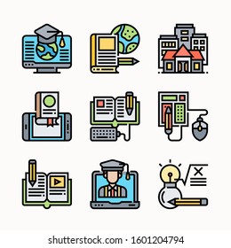 Online Education of Color vector icons