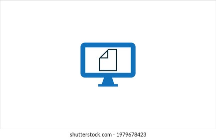 Online Education  Computer Book logo designs  or Digital Document  Icon vector illustration
