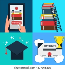 
Online education concept banner. Concepts for web banners and promotional materials.