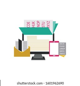Online education concept banner. Vector flat illustration for web banner