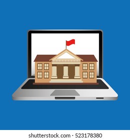 online education concept college building vector illustration eps 10