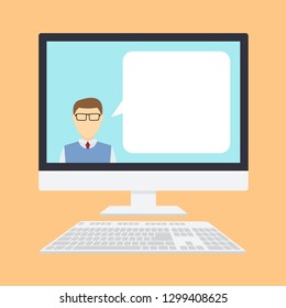 Online education concept. Flat style Vector illustration