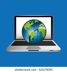 online education concept globe map graphic vector illustration eps 10