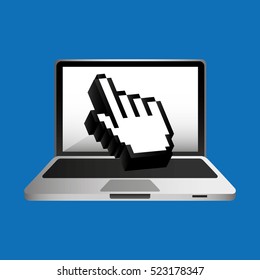 online education concept hand cursor icon vector illustration eps 10