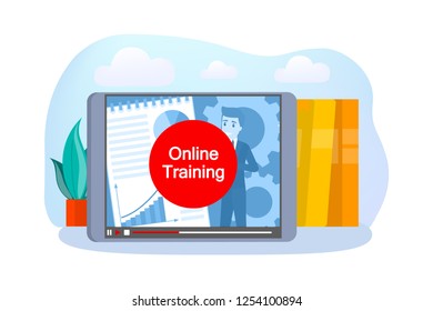 Online education concept. Idea of learning and knowledge. Study and training online. Isolated vector illustration