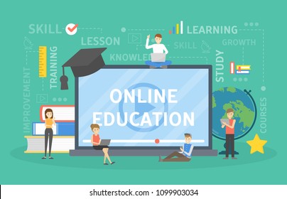 Online education concept illustration. Idea of skills and internet.