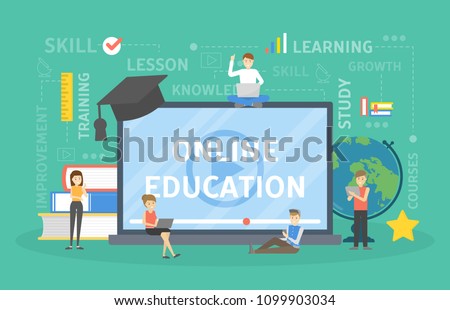 Online education concept illustration. Idea of skills and internet.