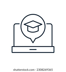 Online education concept. Vector icon isolated on white background.