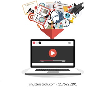 Online education concept. Vector illustration