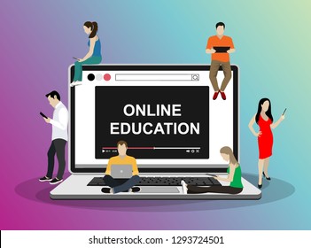 Online education concept. Vector illustration
