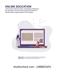 Online education concept vector illustration flat design for presentation, social media promotion, banner, and more