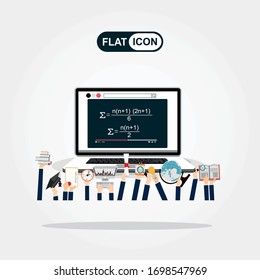 Online education concept. Vector illustration