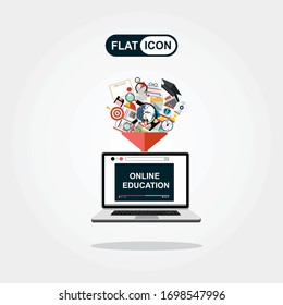 Concepto de educación en línea. Ilustración del vector