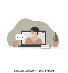 Online education concept. Vector illustration
