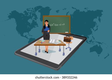 online education concept, vector illustration