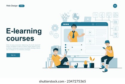 Online education concept.people can learning access courses and materials from any location with internet access.
