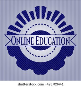 Online Education denim background