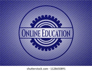 Online Education with denim texture