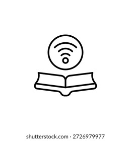 Educación en línea Aprendizaje digital E-book Outline Icon