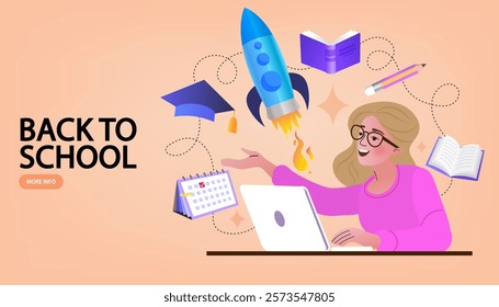 Online education. Distance learning, recorded classes, video tutorial metaphors. online educational. Home education, remote university graduation. e-learning and podcast. Vector flat.