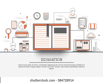 Educación en línea, aprendizaje a distancia, conceptos de reentrenamiento, banner web de e-learning, imagen de héroe, deslizador de sitio web. Ilustración vectorial de arte de línea.