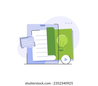 Online education, distance learning,flat design icon vector illustration