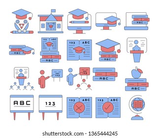 online education and e-learning icon set. Vector illustration concepts for graphic and web design.