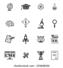 Online Education and E-learning Icon Set for Flyer, Poster, Web Site. Vector isolated on white.