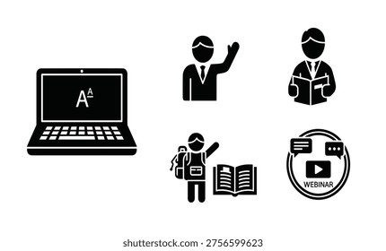 Online education and elearning icons
