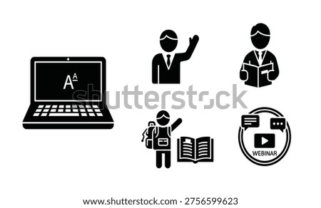 Online education and elearning icons