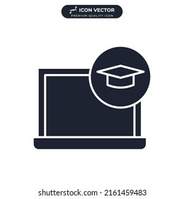 Online Education. e-learning set icon symbol template for graphic and web design collection logo vector illustration