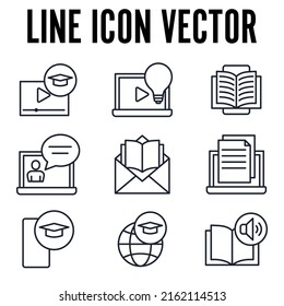 Online Education. e-learning set icon symbol template for graphic and web design collection logo vector illustration