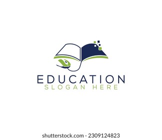 Online education, e-learning, tac book, online book logo designs concept.