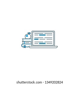 Online education, e-learning vector icon