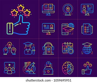 Online education and e-learning vector icons set. Suitable for banner, mobile application, website.