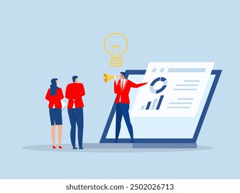 Educación en línea y E-learning, Anuncio de estudio de Internet a distancia. desarrollo de habilidades tutorial podcast y concepto de coaching de negocios. diseño de dibujos animados planos