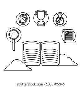 online education elements cartoon