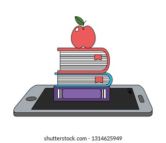 online education elements cartoon