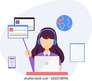 Online education flat design concept
