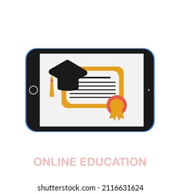 Online Education flat icon. Colored element sign from online education collection. Flat Online Education icon sign for web design, infographics and more.