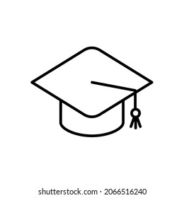 Online education flat icon. Learning pictogram for web. Line stroke. Isolated on white background. Vector eps10