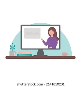 Online education. Flat vector illustration