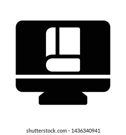 online education glyph flat vector icon